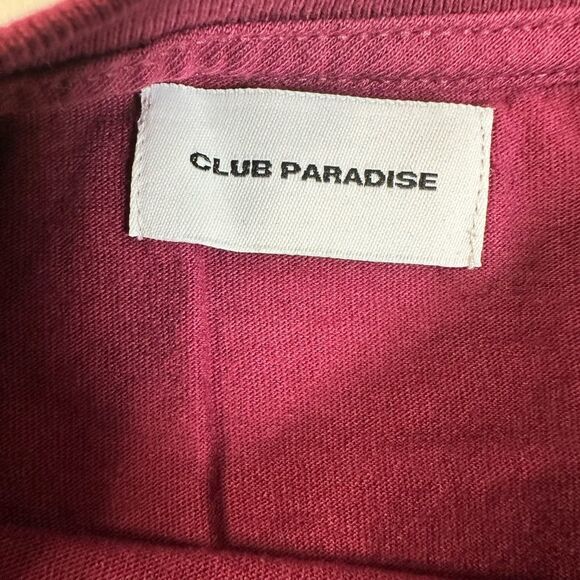 NWT Club Paradise Unisex Maroon Tee Shirt Logo Printed Hip Hop Music - Size XL - Picture 5 of 7